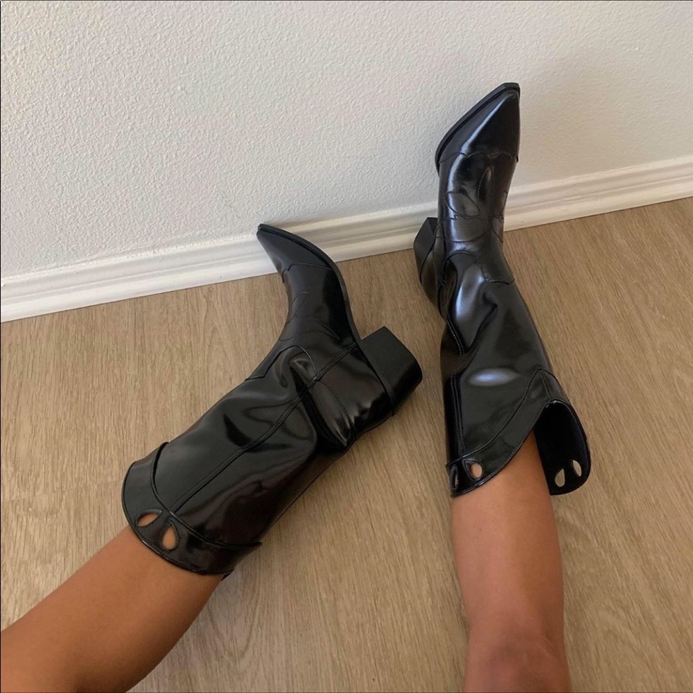 Black western cowboy boots WORN ONCE!!!!